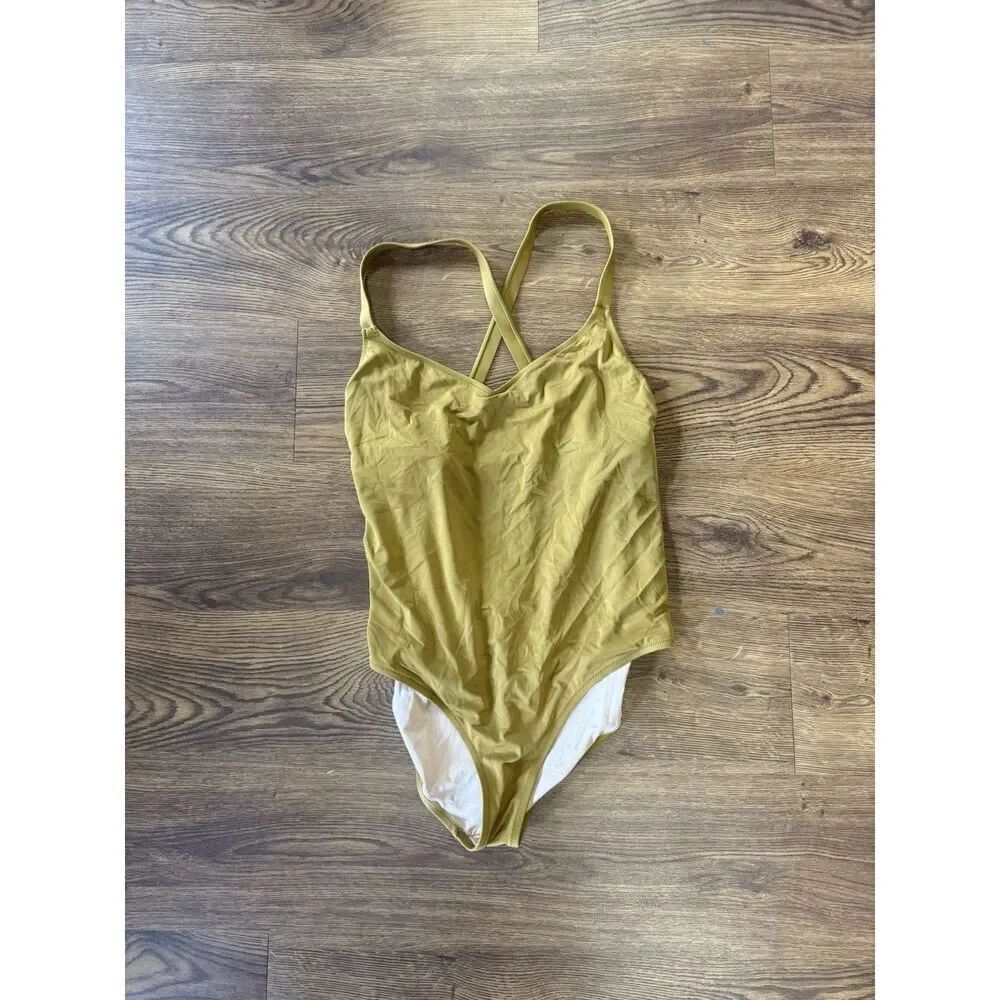 Madewell Womens Yellow One Piece Swimsuit Sleeveless Plus Size 2X